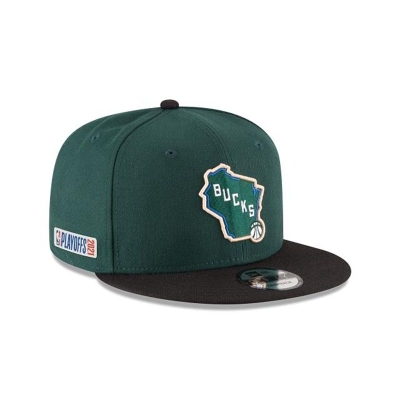 Milwaukee Bucks Gorra | New Era NBA Playoff Side Patch 9fifty Snapback Cap Mexico - Amarillos